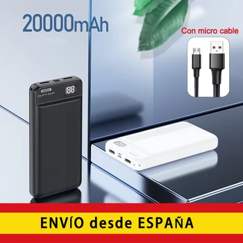 Power Bank 20000mAh încărcător rapid acumulator extern, Dual intrare/ieșire, portabil încărcător pentru mobil și tabletă