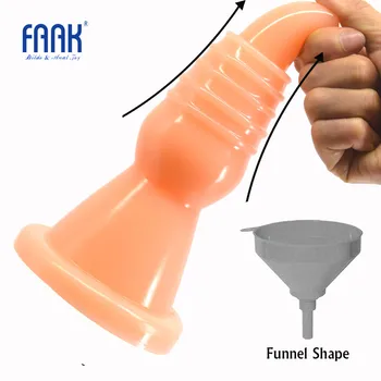 FAAK Big Butt Plug Formă de Pâlnie Anal Plug Screw Thread Vibrator Joc Adult Anal Antrenor Jucarii Sexuale pentru Barbati Femei Masaj de Prostata