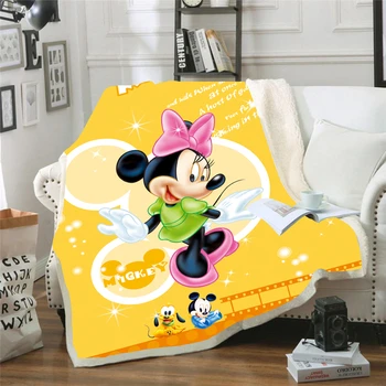 Desene animate Disney Minnie Mouse Lână de Miel Lână Patru Anotimpuri Calde pentru Copii Patura copii Copii Arunca Canapea Mat Foi de Cadou