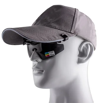 În aer liber Polarizate Pește Ochelari, Pălărie Viziere Sport Clipuri cu Capace Pe ochelari de Soare UV400 Pentru Pescuit, Ciclism Drumeții Golf, Ochelari de
