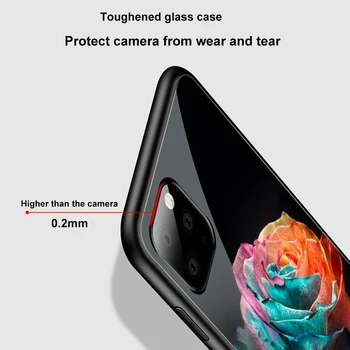 Moda Floare Trandafir Funda Caz pentru Iphone 12 Pro caz pentru Iphone 12 11 XR Pro XS MAX X 7 8 6 6S Plus SE 2020 Sticla Caz