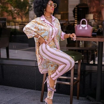2 Seturi De Piese Africane Seturi Pentru Femei Nou-African Print Elastic Bazin Pantaloni Largi Stil De Rock Onoarea Celebrului Costum Lady Utilaje