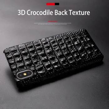 Piele naturala telefon mobil Caz pentru Apple iPhone 7 8 Plus X Xs Max XR 11 Pro Max Myl-18k Lux crocodil Cereale