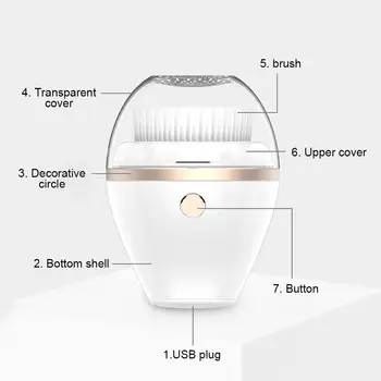 Sonic Vibration Spălare Facial Perie 2 in 1 Profunda Fata de Curățare Mașină de Silicon Electrice Fata Demachiant USB Reîncărcabilă mașină de Spălat
