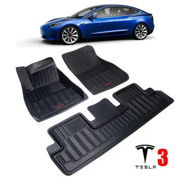 TPO Cauciuc auto covorase portbagaj covoraș Pentru Tesla Model 3 2017 2018 2019 accesorii AUTO Negru CarTrunk Covorase de Linie de Mărfuri din Spate