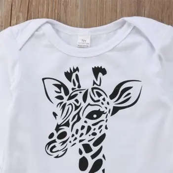 3Pcs Girafa Copil Haine de Seturi de Nou-Născuți Fată Băiat Bodysuit Topuri +Pantaloni Lungi, Pălărie Tinutele Vestimentare Set 0-18M