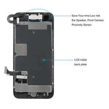 Plin de Asamblare AAA++ Ecran Pentru iPhone 7 7+ 8 8 Plus Display LCD Digitizer Inlocuire+ Camera Fata+ difuzor 3D Touch Pantalla