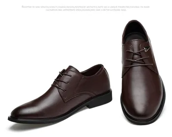 2020 Barbati Pantofi business barbati din piele pantofi de vară a subliniat pantofi de piele barbati Britanic dantelat sus strat de piele pantofi Casual