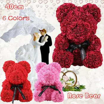 DIY Floare Trandafir 23/37cm Teddy a Crescut Urs/Inima/Iepure Mucegai Pentru Cadouri de Ziua Îndrăgostiților Petrecere de Nunta de Decorare