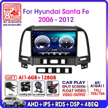 A11 6G+128G Android 10 Pentru Hyundai Santa Fe 2006-2012 auto navigatie GPS radio multimedia player video ip-uri RDS DSP 48EQ 4G Wifi