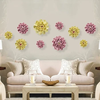 Moda Bujor 3D Ceramica Floarea Camera de zi de Decorare Perete Perete TV de Fundal de Perete Dormitor Stereo Ornament Arte Meserii pentru Cadou