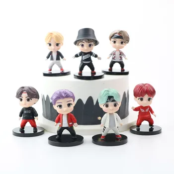 7pcs/set-coreean Bărbați Echipa Steaua Jeon Jung Kook Kim Nam Jun Figura Model Desktop Decor Papusa Stea Ornamente Jucării pentru Copii
