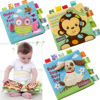 JJOVCE Carte pentru Copii Cârpă Copilul Tesatura de Cărți Educaționale engleză pentru Sugari Foșnetul Jucării Jucării de Învățare Animale Zoo pentru Poveste