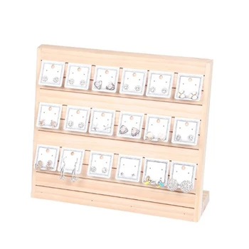 Cercei din lemn Display Stand pentru Vânzarea Titularul Cardului de Afaceri Display Fata Titularul Cardului de Afaceri Desktop Lemn