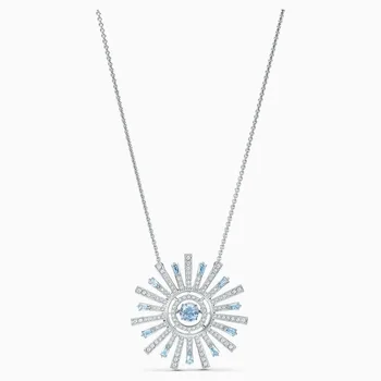QSJIE Moda bijuterii de înaltă calitate SWA farmec deosebit soare floarea soarelui dans crystal lady Pandantiv Colier cadou romantic