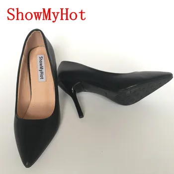 ShowMyHot Tocuri inalte Sexy Degetul Ascutit Rochie de Mireasa Pompe Pantofi Femei Tocuri Subtiri businese Pompe design plus dimensiune Pantofi de Partid