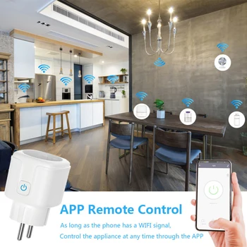 16A Wifi Inteligent Plug UE Cu Monitor de Putere Smart Home Wireless Priză Timer Prize Funcționează Cu Alexa Google Casa Tuya App