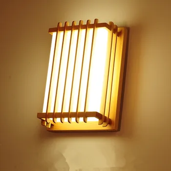 Lămpi de perete Pentru Dormitor în Stil Japonez Mică Lampă de Tavan Cameră Lampă de Noptieră Hol Balcon Altar din Lemn Masiv, Lămpi 30x22x12cm