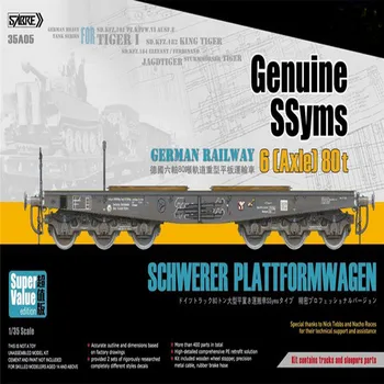 Pentru 1/35 Sabre Modelul German de cale Ferată cu 6 Axe 80t SSyms Schwerer Plattformwagen #35A05 Versiunea Premium Model Kituri