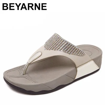 BEYARNE vinde fierbinte pentru femei de vară Confortabil Respirabil sandale Plate pantofi de femeie flip flop Cristal casual, sandale de plajă dimensiune