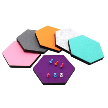 Set De 6 Hexagon Simțit Pin Bord Auto Adeziv Buletinul Memo Foto Planșe Colorate Spuma De Perete Decorative Cu 6 Pushp
