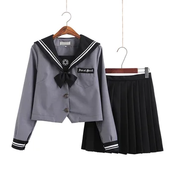 Rochii De Școală Japoneză Jk Uniforme Gri Costum De Marinar Anime Forma Fusta Plisata Uniformă Rochie Pentru Fete De Liceu, Studenți