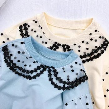 Gooporson Toamna Haine Pentru Copii Puncte De Dantelă Bluza De Primavara Fetite Topuri De Moda Coreeană Copii Copilul Costum De Haine