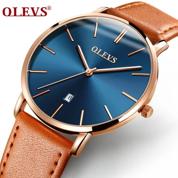 OLEVS Barbati curea din Piele Ceasuri de Top de Brand de Lux Sportului Militar Încheietura ceas pentru Bărbați Inteligent Calendar Ceasuri Automate de sex Masculin Ceas