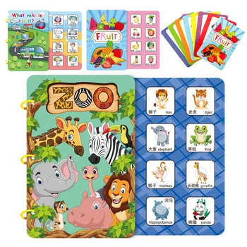 Noul Copil Liniștit Carte Velcro Carduri de Animale Fructe Cunoaștere DIY Educație Timpurie Manual Material Kit Puzzle Copii Montessori Autocolant