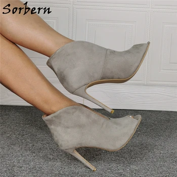 Sorbern Grey Peep Toe Femei Pompa De Pantofi Cu Toc Stiletto Femei Pantofi Sexy Mai Multe Culori Domnisoara De Onoare Pantofi