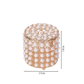 Creatie Artificiala Pearl Cristal Caseta De Țesut Îndepărtat Rotund Prosop De Hârtie Raft De Depozitare Decorațiuni Interioare