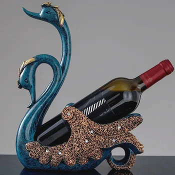 Europene de Lux Swan Rack de Vin Cadouri de casă nouă Rășină Swan Suport Vin Ornamente Cameră de zi cu TV Cabinet de Afișare Mobilier