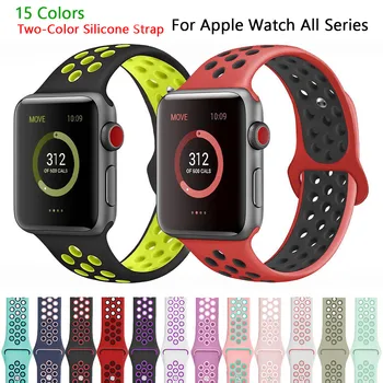 Două Culori Sport, Curea Silicon Pentru Apple Watch Seria 6/SE/5/4 42MM 44MM Înlocuire Bratara Pentru iwatch 3/2/1 38 40 MM Bratara