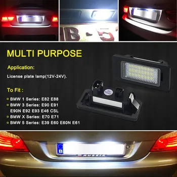 2x Pentru BMW E46 E60 E90 Lumină de inmatriculare Fara Eroare Led Numărul de Înmatriculare, Titularul Lampă Pentru BMW E39 E60 E61 E90 E91 E92 E93 E46 CSL E82