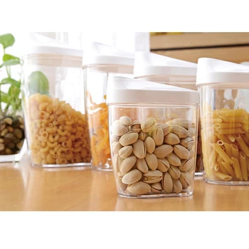 5pcs Alimentare Cutie de Depozitare Clar Set Container se Toarnă Cu Capace de Bucătărie Alimente Sigilate Gustări de Fructe Uscate, Cereale Rezervor de Depozitare Cutie de Cereale