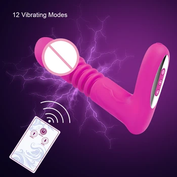 Telescopic de Căldură Dildo-uri, Vibratoare vibrator Anal Vagin Masaj Jucarii Sexuale pentru Femeile de sex Feminin Masturbator Câteva Instrumente Stimulator Clitoris