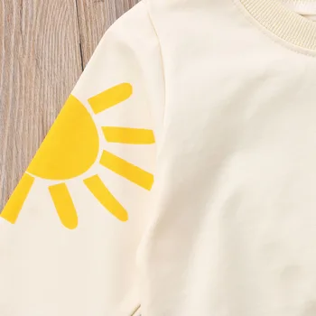 Maneca lunga Curcubeu Imprimare Tricou Pulover de Sus Pentru Copil si Fata de Copil