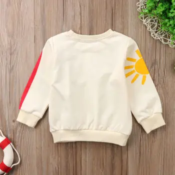 Maneca lunga Curcubeu Imprimare Tricou Pulover de Sus Pentru Copil si Fata de Copil