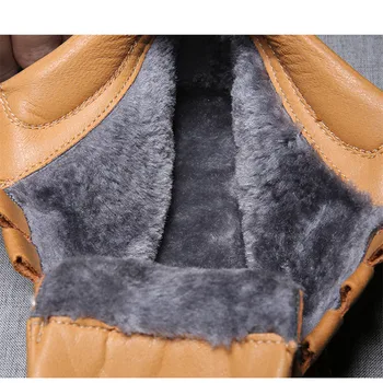 Noi 2020 Fashion din Piele Barbati Cizme de Iarna Cald de Pluș pentru Bărbați Cizme de Zapada Manual Glezna Cizme în aer liber Toamna Cizme de Lucru Dimensiunea 38-48