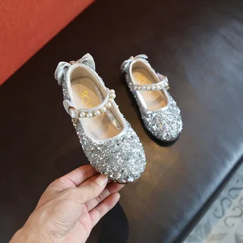 Fete Cu Paiete, Pantofi De Printesa De Aur Roz De Argint Copii Vara Nina Sapatos Sclipici Vacanță Pantofi Nunta Petrecere Formală 2020