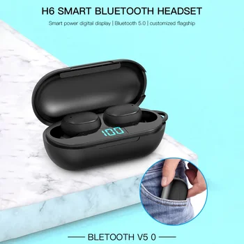 Wireless Căști H6 Bluetooth 5.0 TWS Display Digital In-Ear Wireless Sport Căști Auriculare 2020