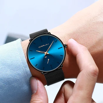 CRRJU Brand 2019 Simplu Nou Ultra-subțire Bărbați Ceas de Moda Minimalist Plasă din Oțel Inoxidabil Cuarț Ceas de mână Relogio Masculino