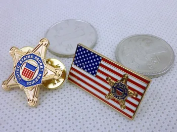 2 MINI USSS Statele Unite Secret Service Rever Pălărie Ac de Cravată cu Steagul American 1