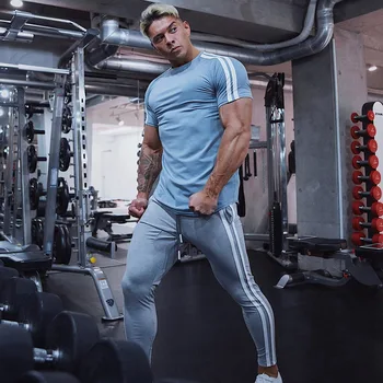 Muscular Bărbați Pantaloni Stramti Sportive și de Agrement absorbant de Sudoare Contrast de Culoare cu Fermoar Pantaloni de Creion Nou Toamna Jogging Pantaloni pentru Bărbați
