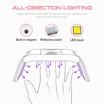 Pliabil 36W LED UV de Unghii Uscător de Gel Acrilic Kit Lampa de Unghii Unghii Uscător de Uscare Lampa UV Manichiura Pedichiura