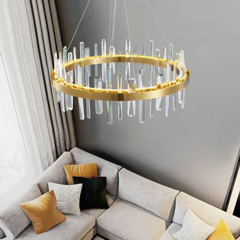 Tiooka Strălucire de Lux K9 Cristal Pandantiv Lumina Hotel Agățat de Aluminiu Lampă Rotundă Formă Mult pentru Living Vila 3 Culoare Dim
