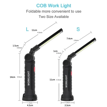 NOI 5 Modul de COB lanterna Lanterna USB Reîncărcabilă LED Lumina de Lucru Magnetic COB Lanterna Cârlig Agățat Lampă De Camping în aer liber