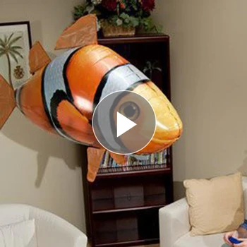 Copii de la Distanță de Control de Zbor cu Balonul cu Aer Rechin Aer Înot Pește Infrarosu RC Nemo Zbura de Pește Clovn Copil de Partid Roboți Auto-Apărare