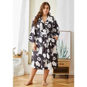 4XL Plus Dimensiunea Femei Toamna Somn Halat de Înaltă Calitate Vară Halate de baie Casual Elegant Moale îmbrăcăminte de noapte de Noapte Pijamale Homewear