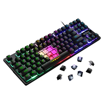 87 de Taste Tastatură Mecanică cu Fir Tastatură de Gaming RGB se Amestecă cu iluminare din spate Anti-ghosting Comutator Pentru Joc PC Laptop Teclado Gamer Mecanico